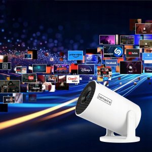 Przenośny Mini Projektor Android TV Wifi 6 Rzutnik 360 Full HD 4K Bluetooth Zenwire HY300 Pro 360 2
