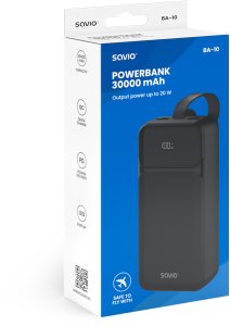 SAVIO BA-10 POWERBANK 30000 mAh, czarny 3