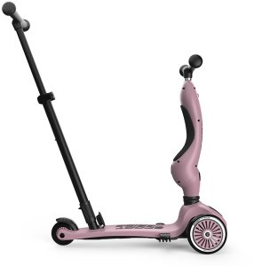 Zestaw: Scoot and Ride HK1 Push and Go 2w1 jeździk i hulajnoga dla dzieci 1-5 lat, kolor: Wildberry + kask rozm. XXS-S + ochraniacze ROSE XXS 14