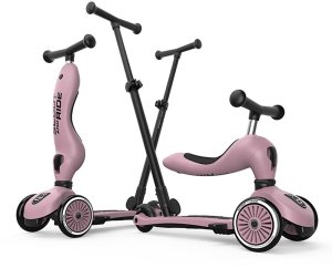 Zestaw: Scoot and Ride HK1 Push and Go 2w1 jeździk i hulajnoga dla dzieci 1-5 lat, kolor: Wildberry + kask rozm. XXS-S + ochraniacze ROSE XXS 2