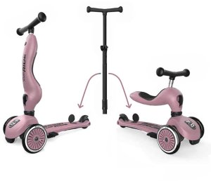 Zestaw: Scoot and Ride HK1 Push and Go 2w1 jeździk i hulajnoga dla dzieci 1-5 lat, kolor: Wildberry + kask rozm. XXS-S + ochraniacze ROSE XXS 3