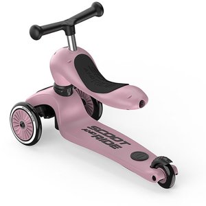 Zestaw: Scoot and Ride HK1 Push and Go 2w1 jeździk i hulajnoga dla dzieci 1-5 lat, kolor: Wildberry + kask rozm. XXS-S + ochraniacze ROSE XXS 6