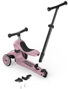 Zestaw: Scoot and Ride HK1 Push and Go 2w1 jeździk i hulajnoga dla dzieci 1-5 lat, kolor: Wildberry + kask rozm. XXS-S + ochraniacze ROSE XXS 7