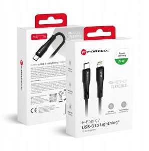 Kabel USB C do Lightning Forcell F-Energy PD 3A 27W Silicone 1 m C346 czarny 4