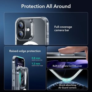 ESR Zestaw etui + szkło na ekran Classic Hybrid MagSafe & Tempered Glass do Apple iPhone 17 Clear 3