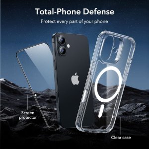 ESR Zestaw etui + szkło na ekran Classic Hybrid MagSafe & Tempered Glass do Apple iPhone 17 Clear 5