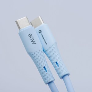 Kabel USB ForCell USB-C - USB-C 1 m Niebieski 2
