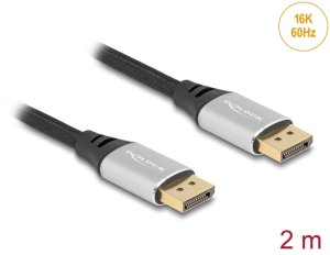 DELOCK DisplayPort Kabel 16K 60 Hz 2m silber Metall 3