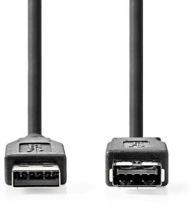 Kabel USB Nedis USB-A - USB-A 2 m Czarny (CCGL61010BK20) 2