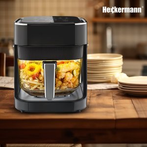 Frytkownica beztłuszczowa 4L 1500W Heckermann HF-155 Piekarnik Air Frayer Szklany 8