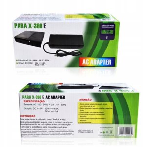 ZASILACZ DO KONSOLI XBOX 360 E + KABEL ZASILAJĄCY 2