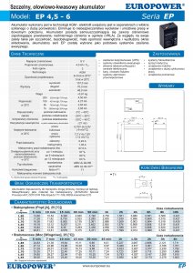 Europower Akumulator EP4.5-6 EUROPOWER 6V 4.5AH 6