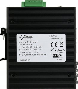 ISFG42 PULSAR Switch przemysłowy Gigabit Ethernet, 2x PoE 5