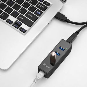 HUB USB Fantec 1x RJ-45  + 3x USB-A 3.0 (1959) 3