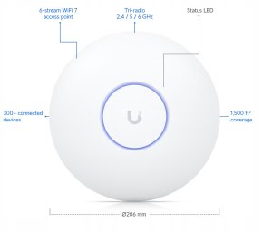 PUNKT DOSTĘPOWY UQ-U7-PRO UniFi Wi-Fi 7 2.4&nbsp;GHz, 5&nbsp;GHz, 6&nbsp;GHz, 688&nbsp;Mbps + 4300&nbsp;Mbps + 5800&nbsp;Mbps UBIQUITI 16