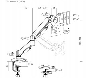 Brateck Uchwyt biurkowy na monitor 17" - 32" (LDT97-C012) 5