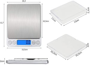 Waga jubilerska kuchenna 2000g 2kg lcd cyfrowa 0,1g precyzyjna gramowa 7