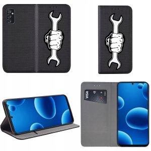 Etui do Samsung M52 5G MAGNET WZORY CASE PORTFEL + SZKŁO 9H 2
