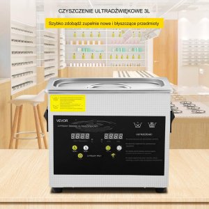 Myjka Ultradźwiękowa Przenośna 120W 3L 8