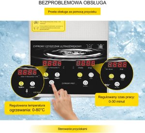 Myjka Ultradźwiękowa Przenośna 60W 2L 3