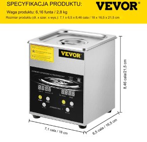 Myjka Ultradźwiękowa Przenośna 60W 2L 6