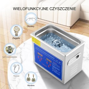 Myjka Ultradźwiękowa Przenośna Sterylizator + Timer 3L 120 W 4