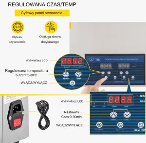 Myjka Ultradźwiękowa Przenośna 22L 500 W 4