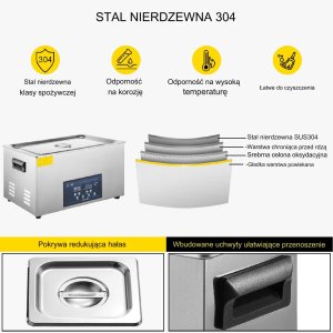 Myjka Ultradźwiękowa Przenośna 22L 500 W 6