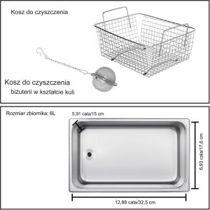 Ultradźwiękowa myjka 6,5 l szybkie czyszczenie, regulacja czasu Cyfrowa 3