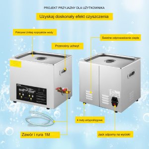 Myjka Ultradźwiękowa Przenośna 240 W 10L 5