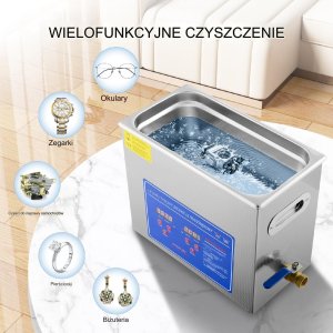 Myjka Ultradźwiękowa Przenośna Sterylizator + Timer 6L 180W 4