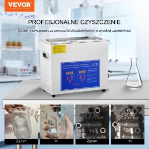 Myjka Ultradźwiękowa Przenośna Sterylizator + Timer 6L 180W 7