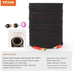 Wąż do Myjki Ciśnieniowej 30,5 m 8