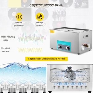 Myjka Ultradźwiękowa Sterylizator Kosmetyczny Przenośna 30 L 600W 2