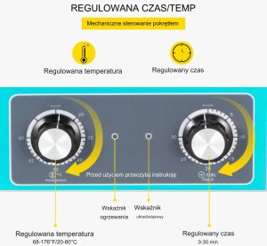 Myjka Ultradźwiękowa Sterylizator Kosmetyczny Przenośna 30 L 600W 4