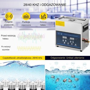 Myjka Ultradźwiękowa Przenośna 6L 180 W 2