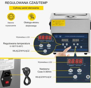 Myjka Ultradźwiękowa Przenośna 6L 180 W 4