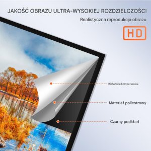 Ekran projekcyjny do projektora na statywie 110 cali 16:9 4K HD 2