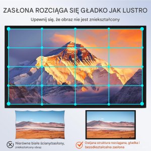 Ekran projekcyjny do projektora na statywie 110 cali 16:9 4K HD 3