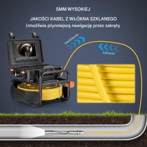 Kamera inspekcyjna profesjonalna endoskopowa 70 m + lokalizator 8