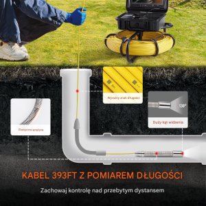 Kamera inspekcyjna endoskopowa Boroskop do rur i kanałów 120 m 4