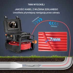 Samopoziomująca profesjonalna kamera inspekcyjna endoskopowa 50 m 5