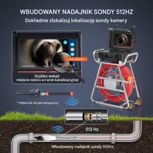 Samopoziomująca profesjonalna kamera inspekcyjna endoskopowa 100 m 2