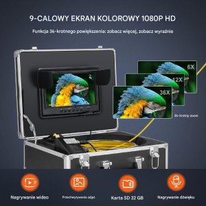 Kamera inspekcyjna endoskopowa profesjonalna 50 m 36-krotny zoom 3