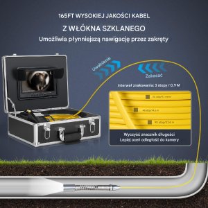 Kamera inspekcyjna endoskopowa profesjonalna 50 m 36-krotny zoom 5