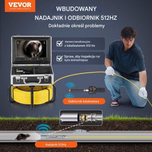 Kamera inspekcyjna profesjonalna endoskopowa 50 m + lokalizator 4