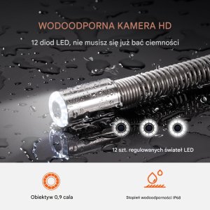 Kamera inspekcyjna endoskop Boroskop do rur i kanałów 91,5 m 3