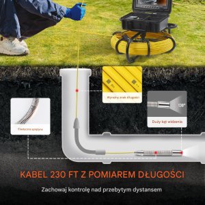 Kamera inspekcyjna endoskop Boroskop do rur i kanałów 91,5 m 4