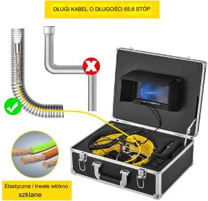 Kamera inspekcyjna do rur warsztatowa Endoskop 20m 11