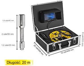 Kamera inspekcyjna do rur warsztatowa Endoskop 20m 8